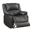 Hawthorne Collections Transitional Faux Leather Recliner in Java Espresso