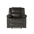 Hawthorne Collections Transitional Faux Leather Recliner in Java Espresso