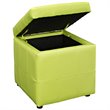 Hawthorne Collections Square Faux Leather Storage Ottoman in Light Green