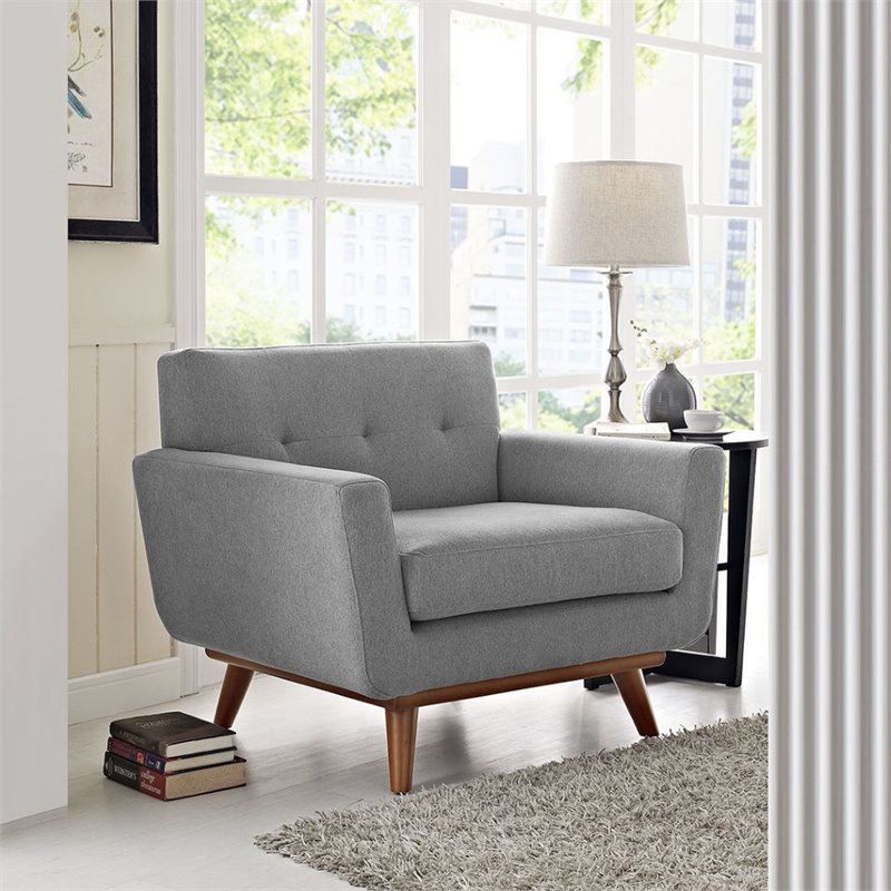 Hawthorne Collections Upholstered Accent Chair in Expectation Gray