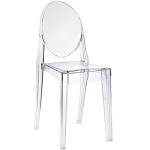 Hawthorne Collections 19&quot Modern Plastic Dining Side Chair in Clear