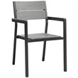 Hawthorne Collections Outdoor Dining Armchair in Brown and Gray
