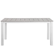 Hawthorne Collections Outdoor Dining Table in White Light Gray