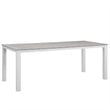 Hawthorne Collections Outdoor Dining Table in White and Light Gray