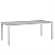 Hawthorne Collections Outdoor Dining Table in White and Light Gray