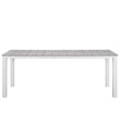 Hawthorne Collections Outdoor Dining Table in White and Light Gray