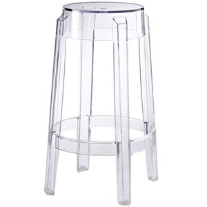 Hawthorne Collections 26.5&quot Contemporary Plastic Counter Stool in Clear