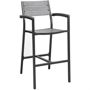 Hawthorne Collections Outdoor Bar Stool in Brown and Gray (Set of 2)