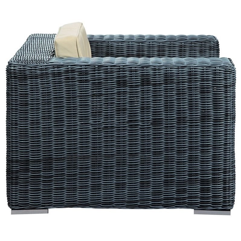 Hawthorne Collections Outdoor Armchair in Canvas Antique Beige