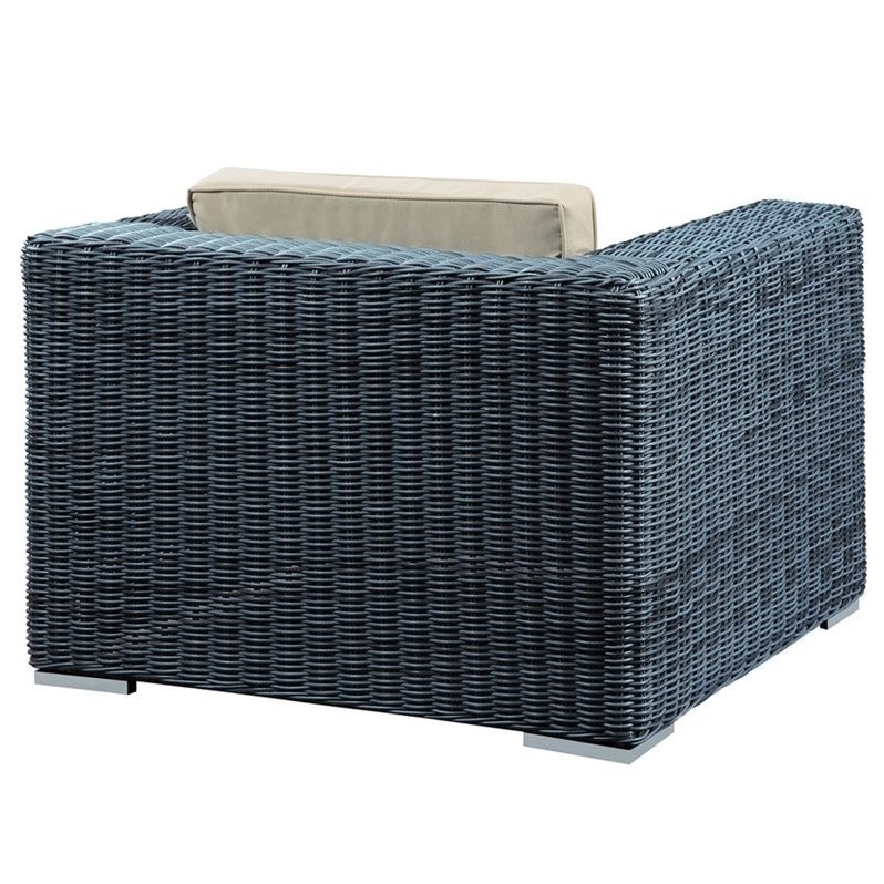 Hawthorne Collections Outdoor Armchair in Canvas Antique Beige