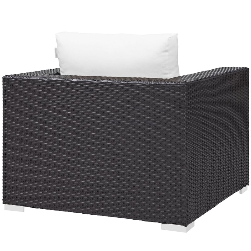 Hawthorne Collections Patio Arm Chair in Espresso and White