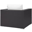 Hawthorne Collections Patio Arm Chair in Espresso and White