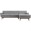 Hawthorne Collections Right Facing Sectional Sofa in Expectation Gray