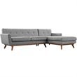 Hawthorne Collections Right Facing Sectional Sofa in Expectation Gray
