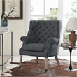 Hawthorne Collections Upholstered Accent Chair with Casters in Gray