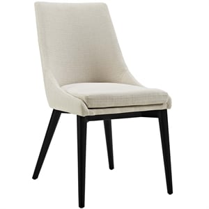 Hawthorne Collections 19&quot Contemporary Fabric Dining Side Chair in Beige