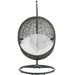 Hawthorne Collections Modern Metal Patio Swing Chair with Stand in Gray