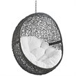 Hawthorne Collections Modern Metal Patio Swing Chair with Stand in Gray