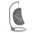 Hawthorne Collections Modern Metal Patio Swing Chair with Stand in Gray
