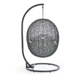 Hawthorne Collections Modern Metal Patio Swing Chair with Stand in Gray