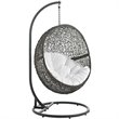 Hawthorne Collections Modern Metal Patio Swing Chair with Stand in Gray