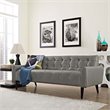 Hawthorne Collections Faux Leather Sofa in Gray