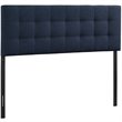 Hawthorne Collections Modern Fabric King Tufted Panel Headboard in Navy