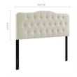 Hawthorne Collections Modern Fabric King Tufted Panel Headboard in Ivory