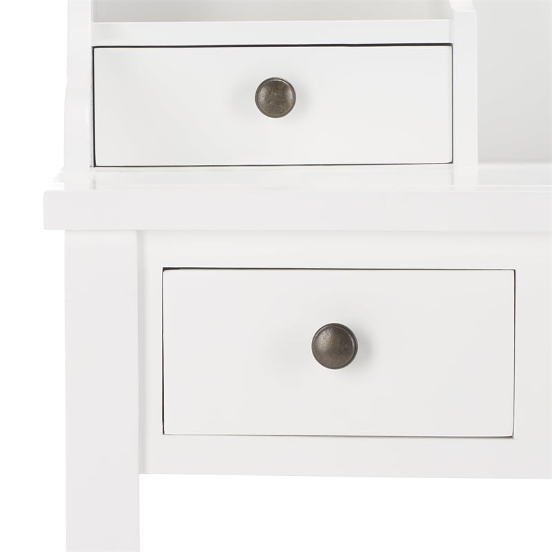 Hawthorne Collections Mahogany Writing Desk in White