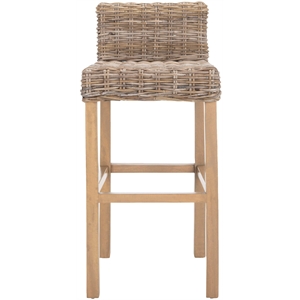 Hawthorne Collections 29.5&quot Mango Wood Bar Stool in Beige