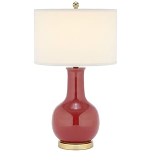 Hawthorne Collections Ceramic Lamp in White with White Shade