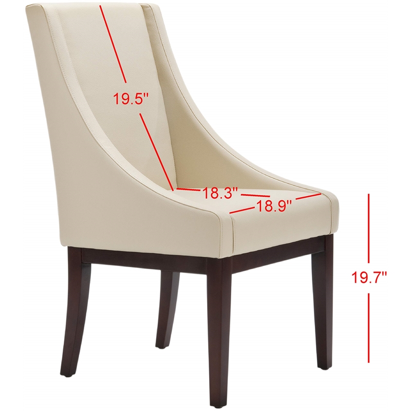 Hawthorne Collections Leather Slipper Swayback Arm Chair in Ivory