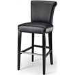 Hawthorne Collections Leather Bar Stool in Black
