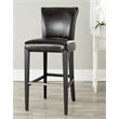 Hawthorne Collections Leather Bar Stool in Black