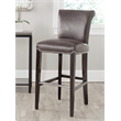 Hawthorne Collections Leather Bar Stool in Black