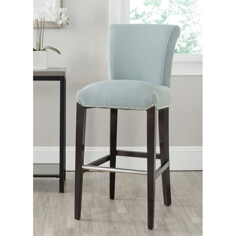 Hawthorne Collections Leather Bar Stool in Black