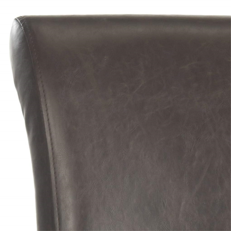 Hawthorne Collections Leather Bar Stool in Black