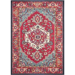 hawthorne collections red contemporary rug - 6'7