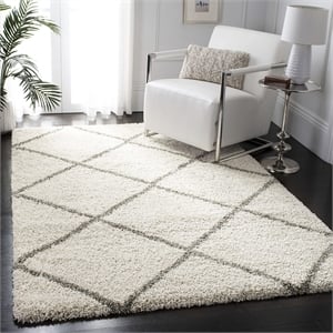 Hawthorne Collections Ivory Shag Rug - 8' x 10'