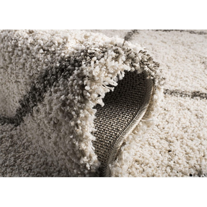Hawthorne Collections Ivory Shag Rug - 8' x 10'
