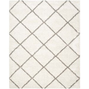 Hawthorne Collections Ivory Shag Rug - 9' x 12'