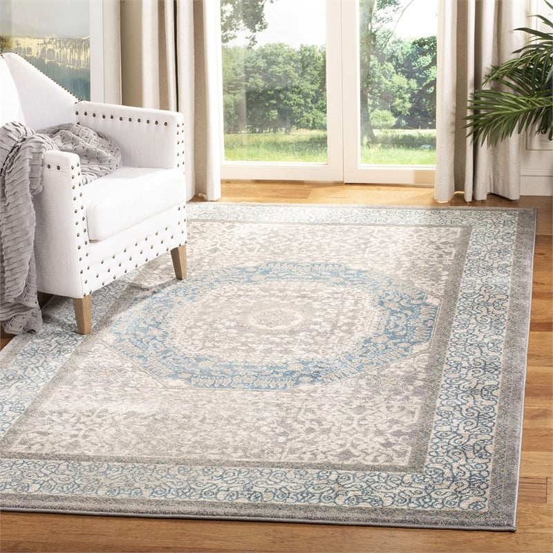 Hawthorne Collections 10' X 14' Rug in Light Gray and Blue