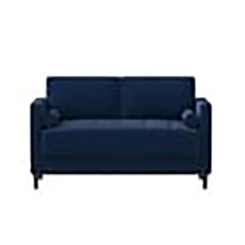 Hawthorne Collections Cushion Back Mid-Century Fabric Loveseat in Navy Blue