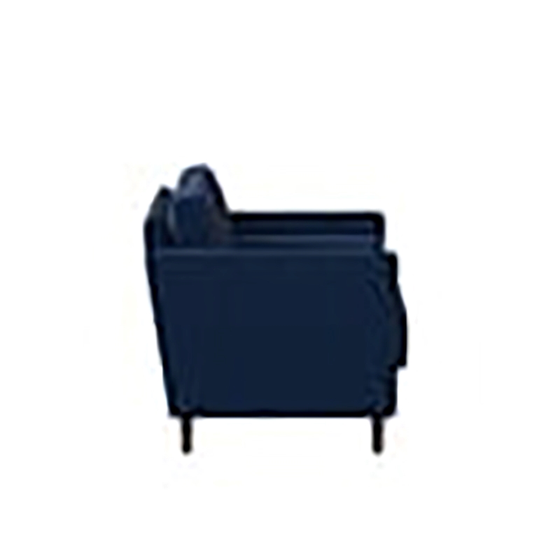 Hawthorne Collections Cushion Back Mid-Century Fabric Loveseat in Navy Blue