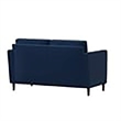 Hawthorne Collections Cushion Back Mid-Century Fabric Loveseat in Navy Blue