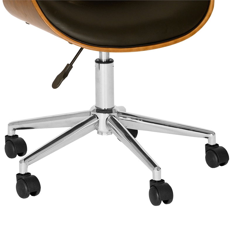 Hawthorne Collection  Faux Leather Swivel Office Chair in Black