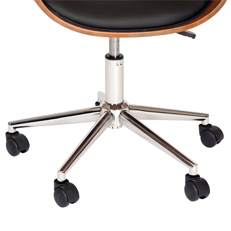 Hawthorne Collection  Faux Leather Swivel Office Chair in Black