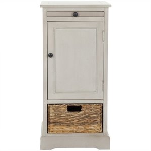 hawthorne collection wood tall storage unit in grey