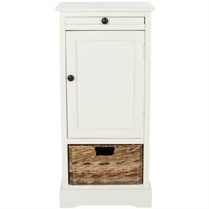 hawthorne collection wood tall storage unit in cream