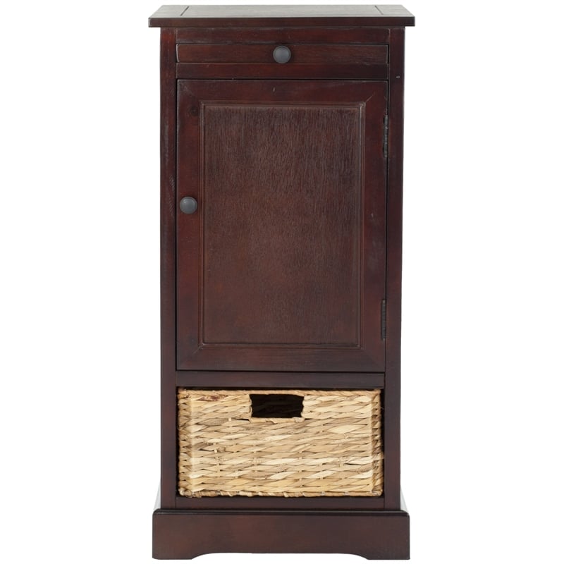 Hawthorne Collection Wood Tall Storage Unit in Dark Cherry